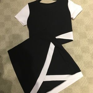 Two piece top and skirt.